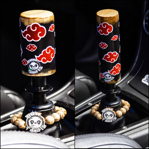 Two variations of the akatsuki clouds shift knob. 