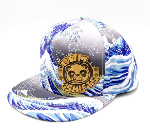 Bamboo Decal Great Wave Snapback - BAM SHIFTS